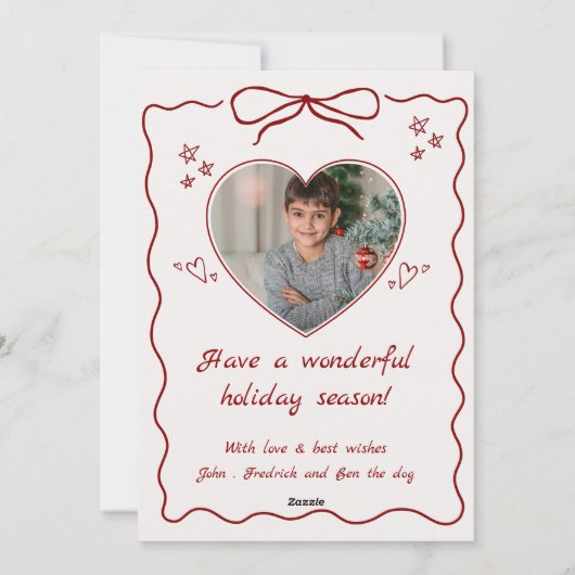 Schattigee eigenzinnige doodle kerst aangepaste 2  feestdagenkaart (Achterkant)