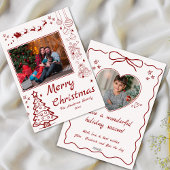 Schattigee eigenzinnige doodle kerst aangepaste 2  feestdagenkaart