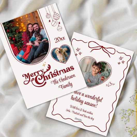 Schattigee eigenzinnige doodle kerst aangepaste 3 feestdagenkaart