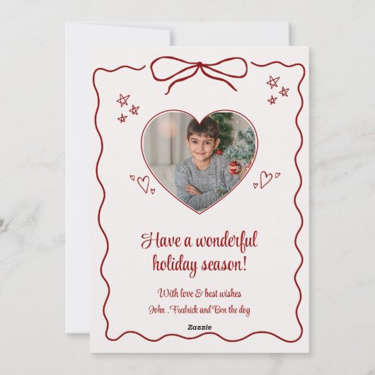 Schattigee eigenzinnige doodle kerst aangepaste 3 feestdagenkaart (Achterkant)