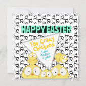 Schattigee eigenzinnige Happy Easter Uw gekke kipp Feestdagenkaart (Voorkant)