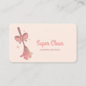 Schattigee eigenzinnige huis schoonmaken Logo Retr Visitekaartje (Voorkant)