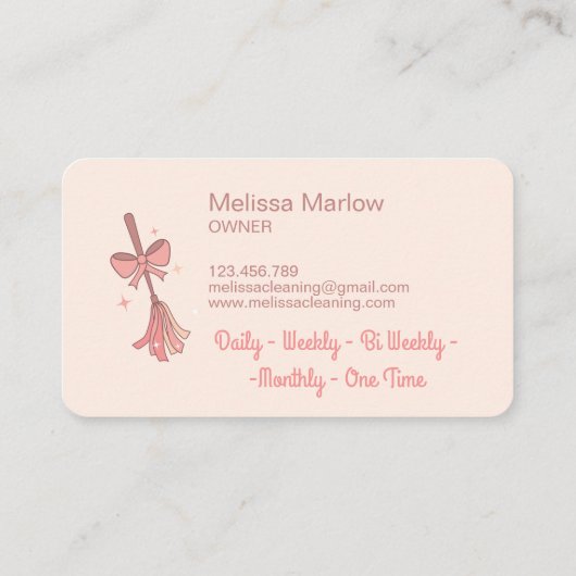 Schattigee eigenzinnige huis schoonmaken Logo Retr Visitekaartje (Achterkant)