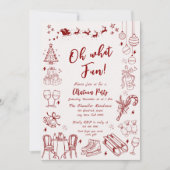 Schattigee eigenzinnige kerstfeest doodle kaart (Voorkant)