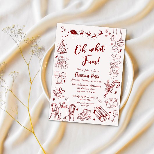 Schattigee eigenzinnige kerstfeest doodle kaart