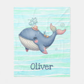 Schattigee eigenzinnige kleine walvis fleece deken (Voorkant)
