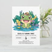 Schattigee Elegant Frog Digitale Verjaardag Kaart (Staand voorkant)