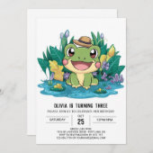 Schattigee Elegant Frog Digitale Verjaardag Kaart (Voorkant / Achterkant)