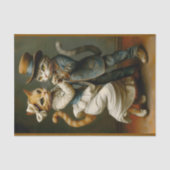 Schattigee elegant geklede danskatten BX1 Decoupag Tissuepapier (Voorkant)