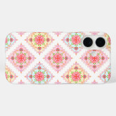 Schattigee Elegante Bloemen In Diamanten Tegels Pa Case-Mate iPhone Case (Achterkant (horizontaal))