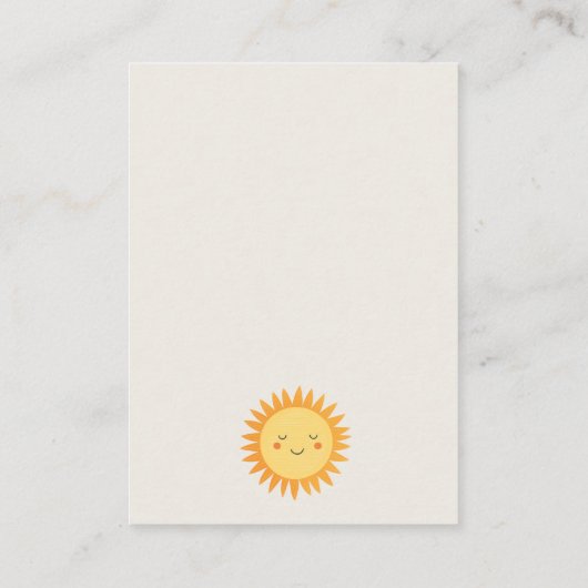 Schattigee Elegante Boho Floral Sun Boeken voor Ba Informatiekaartje (Achterkant)