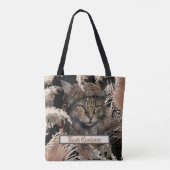 Schattigee elegante Boho Think Kindness Cat Tote Bag (Achterkant)