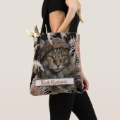 Schattigee elegante Boho Think Kindness Cat Tote Bag (Dichtbij)