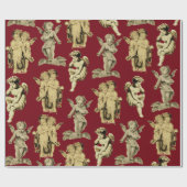 Schattigee Elegante  gevleugelde Cherub Angels Cadeaupapier (Vlak)