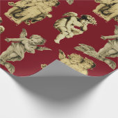 Schattigee Elegante  gevleugelde Cherub Angels Cadeaupapier (Hoek)