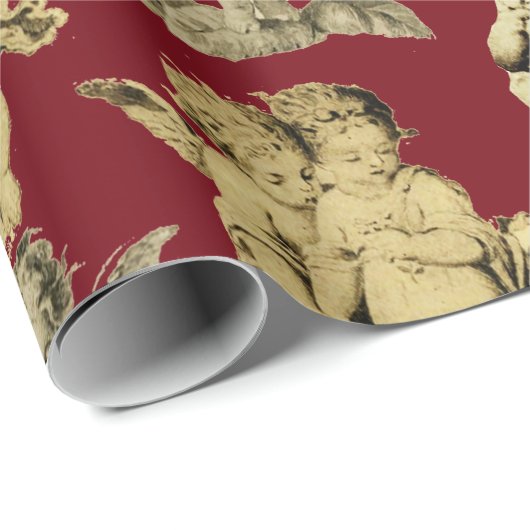 Schattigee Elegante  gevleugelde Cherub Angels Cadeaupapier (Rol Hoek)