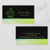 Schattigee Elegante Groene Glitter Cupcake Bakkeri Visitekaartje (Voorkant / Achterkant)