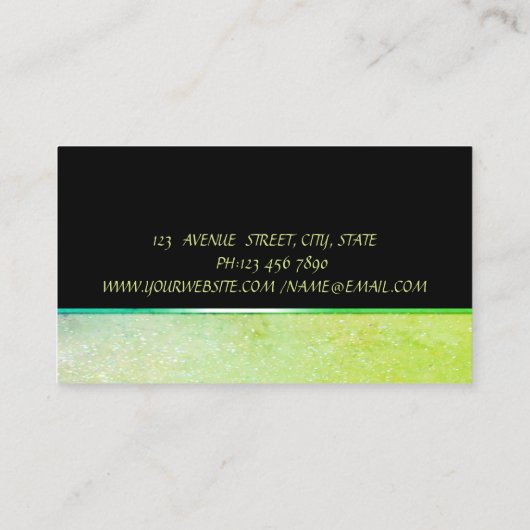 Schattigee Elegante Groene Glitter Cupcake Bakkeri Visitekaartje (Achterkant)