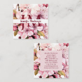 Schattigee Elegante Kersenbloesems Bloemen Vierkante Visitekaartje (Voorkant / Achterkant)