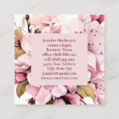 Schattigee Elegante Kersenbloesems Bloemen Vierkante Visitekaartje (Achterkant)