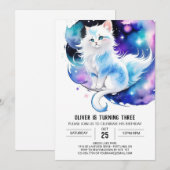 Schattigee Elegante Kitten Verjaardag Kaart (Voorkant / Achterkant)