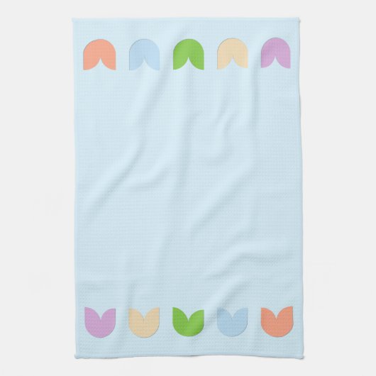 Schattigee, elegante kleurrijke lentetulpenbloemen theedoek (Verticaal)