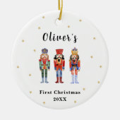 Schattigee Elegante Notenkraker Baby's Eerste Kers Keramisch Ornament (Voorkant)