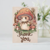 Schattigee Elegante Paddestoel Dank u kaart (Staand voorkant)