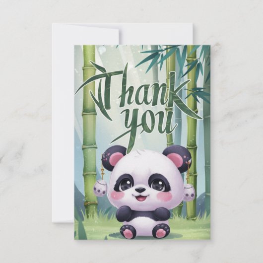 Schattigee elegante panda bedankkaart (Voorkant)