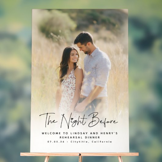 Schattigee Elegante Repetitie Diner Foto Welkom Te Acryl Bord (Neutraal)