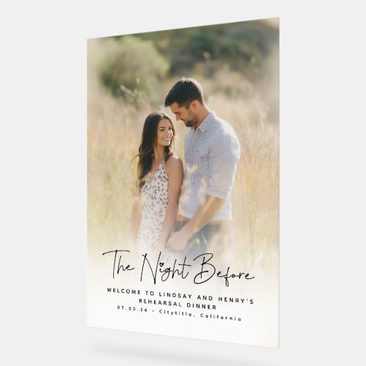 Schattigee Elegante Repetitie Diner Foto Welkom Te Acryl Bord (Hoek)