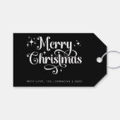 Schattigee Elegante Retro Zwart en Wit Vrolijk Ker Cadeaulabel (Voorkant (Horizontaal))