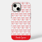 Schattigee, elegante rode silhouet kokospalmen Case-Mate iPhone case (Achterkant)