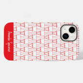 Schattigee, elegante rode silhouet kokospalmen Case-Mate iPhone case (Achterkant (horizontaal))