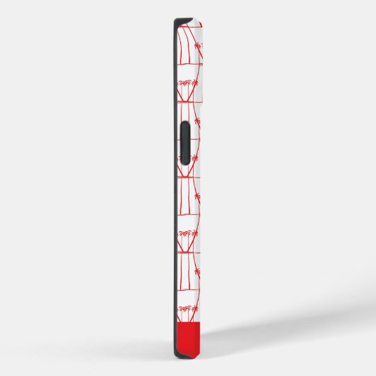 Schattigee, elegante rode silhouet kokospalmen Case-Mate iPhone case (Achterkant / Rechts)