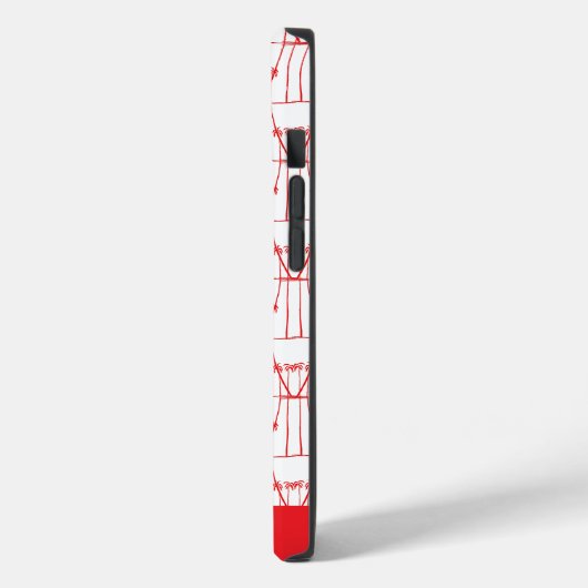 Schattigee, elegante rode silhouet kokospalmen Case-Mate iPhone case (Achterkant / Links)