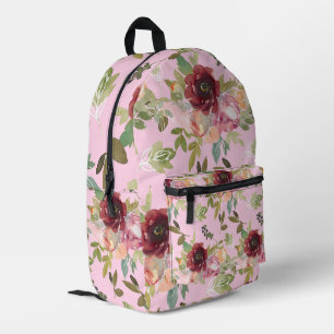 Schattigee Elegante Spring Roze Waterverf Bloemen Bedrukte Rugzak