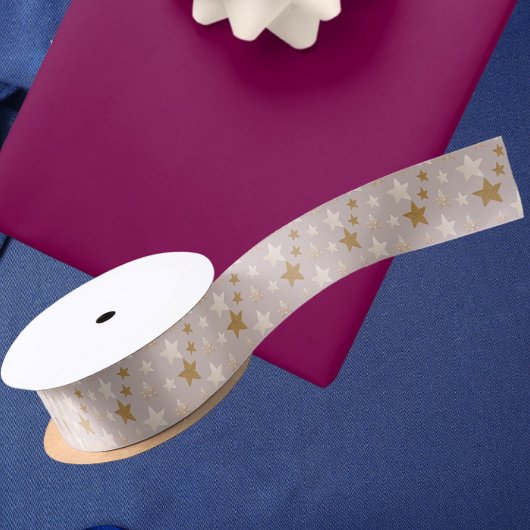 Schattigee Elegante Sterren Kerst Stoffig Roze Lin Satijnen Lint