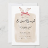 Schattigee Elegante Waterverf Bunny Easter Brunch Kaart (Voorkant)
