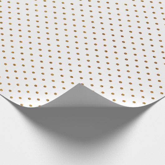 Schattigee elegante witgouden glitter kleine polka cadeaupapier (Hoek)