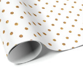 Schattigee elegante witgouden glitter kleine polka cadeaupapier (Rol Hoek)