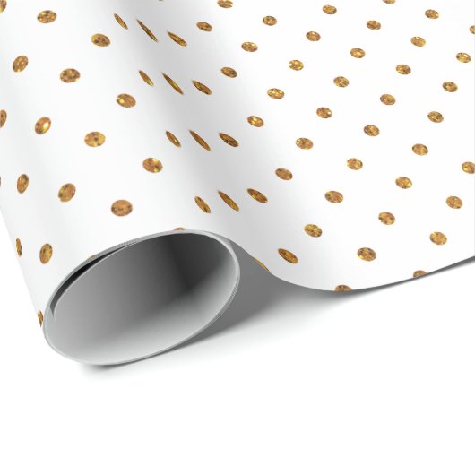 Schattigee elegante witgouden glitter kleine polka cadeaupapier (Rol Hoek)
