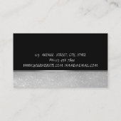 Schattigee Elegante Zilveren Glitter Cupcake Whisk Visitekaartje (Achterkant)