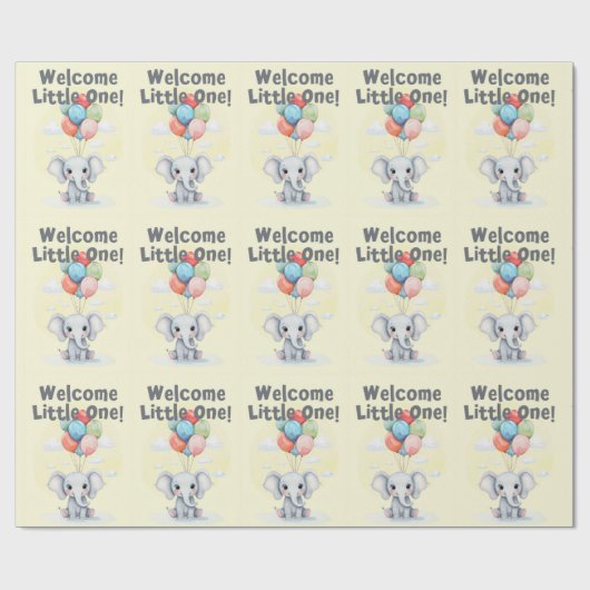 Schattigee Elephant Baby shower Wrapping Paper She Cadeaupapier (Vlak)