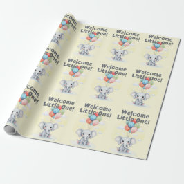 Schattigee Elephant Baby shower Wrapping Paper She Cadeaupapier
