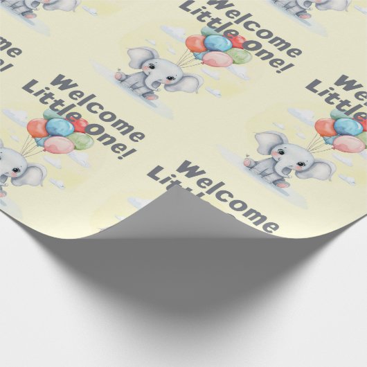 Schattigee Elephant Baby shower Wrapping Paper She Cadeaupapier (Hoek)