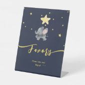 Schattigee Elephant & Balloon Baby shower Favors Reclamebord Met Voetstuk (Voorkant)