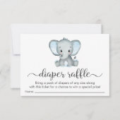 Schattigee Elephant Blue Luier Raffle Baby shower Kaart (Voorkant)
