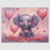 Schattigee Elephant Calf Heart Balloons Decoupage Tissuepapier (Voorkant)