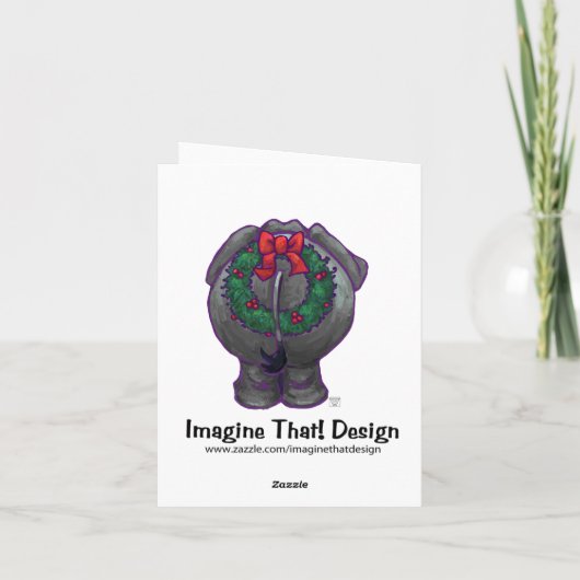 Schattigee Elephant Holiday Kaart (Achterkant)